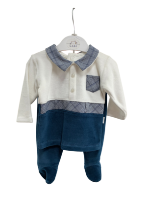 WAXOX ENSEMBLE bébé : bleu roi & blanc, référence: 1711221402