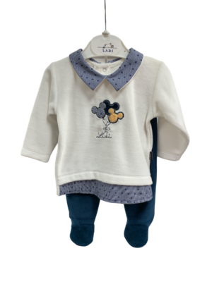 WAXOX ENSEMBLE bébé : petites étoiles bleu nuit & blanc, référence: 1711221345