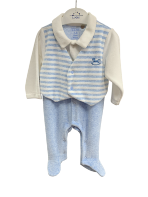 WAXOX ENSEMBLE bébé: rayé bleu ciel & blanc, référence: 0811221304