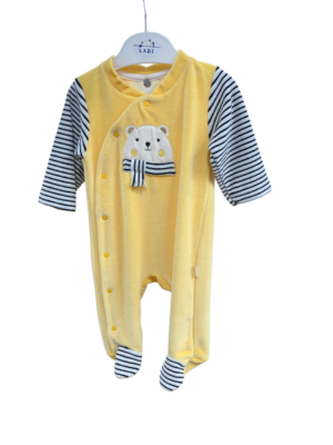 WAXOX bébé : Jaune solaire, rayures noires et blanches, référence : 1711221332