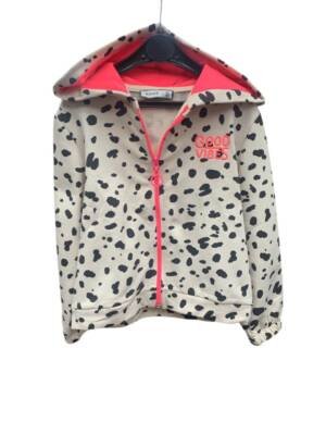 Veste blanc cassé et dalmatien avec rose fushia  Référence : 1011221509