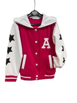 Waxox Veste américaine rose Fushia et blanc avec étoiles sur les manches  Référence : 3001231212