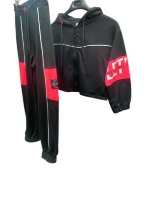 WAXOX Ensemble sport chic de sorties noir et fushia Référence : 2311221356