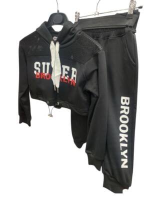 WAXOX Ensemble sport chic crop sweat + pantalon jogging  Référence : 1911221035