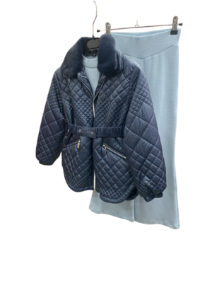 WAXOX Ensemble enfant chic : bleu nuit 3 pièces (veste + pull + pantalon coton bleu ciel), référence 2011221129