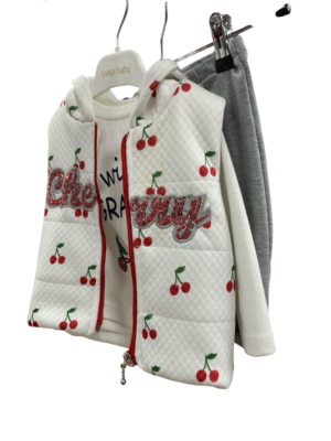 WAXOX Ensemble bébé 3 pièces beige, blanc & gris, référence: 0811221512