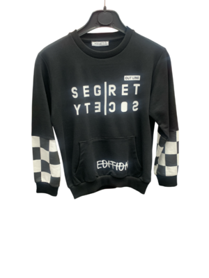 Sweat enfant WAXOX Racing : noir & blanc, référence 2211221211