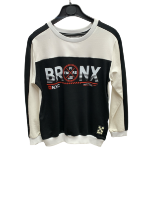 Pull enfant WAXOX Bronx : blanc, noir & rouge, référence 1811221238