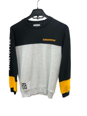 Pull enfant WAXOX : gris, moutarde & noir, référence 1011221843