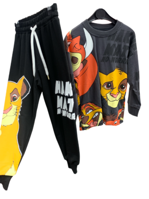 Ensemble Pyjama Simba Roi Lion – gris / noir, référence 0102231438