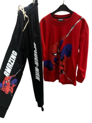WAXOX Ensemble Pyjama Spiderman rouge – blanc crème, référence 0102231438