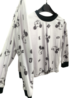 WAXOX Ensemble pyjama Mickey Premium – gris clair & noir, référence 0102231438
